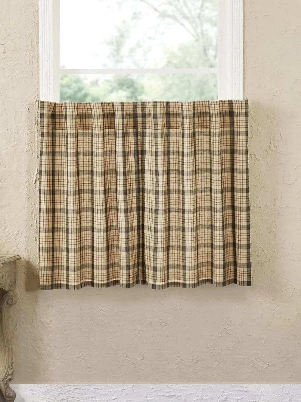 Cider Mills Plaid 36” Cafe Curtain